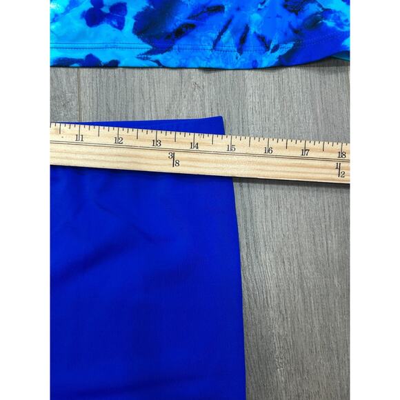 Kim Gravel x Swimsuit For All Womens Blue Tie Dye Padded Tankini Shorts Size 14 - Picture 9 of 9